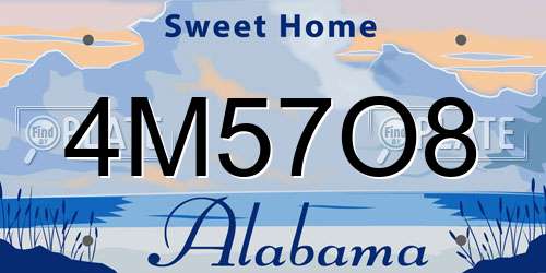 4M57O8 Alabama License Plate