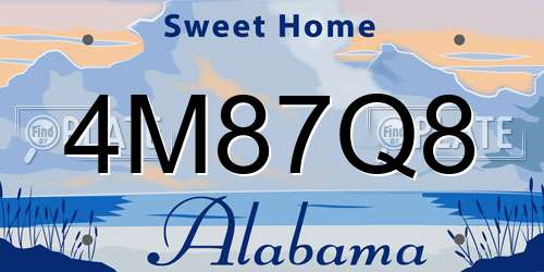 4M87Q8 Alabama License Plate