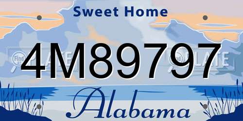 4M89797 Alabama License Plate