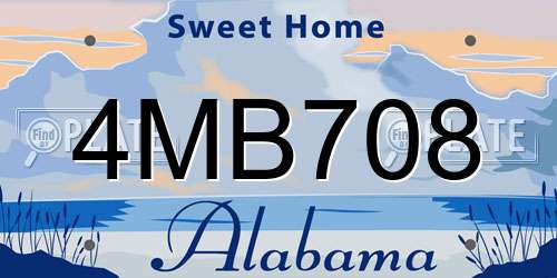4MB708 Alabama License Plate