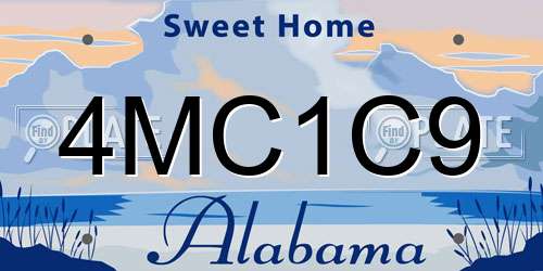 4MC1C9 Alabama License Plate