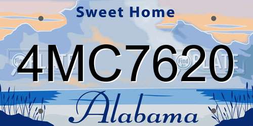 4MC7620 Alabama License Plate