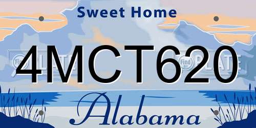 4MCT620 Alabama License Plate