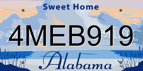 4MEB919 Alabama License Plate