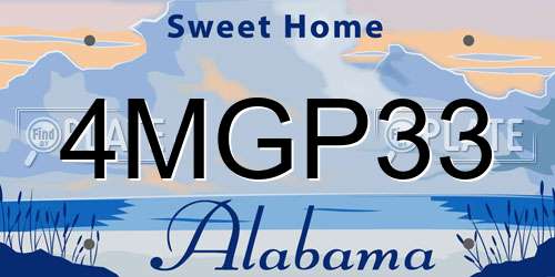 4MGP33 Alabama License Plate