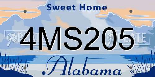 4MS205 Alabama License Plate