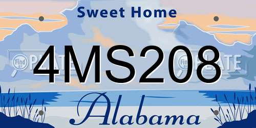 4MS208 Alabama License Plate