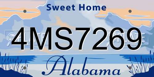4MS7269 Alabama License Plate