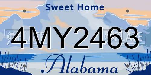 4MY2463 Alabama License Plate