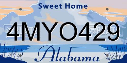 4MYO429 Alabama License Plate