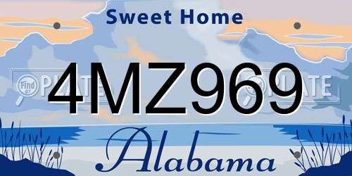4MZ969 Alabama License Plate