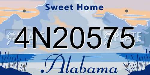 4N20575 Alabama License Plate