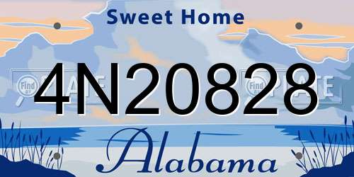 4N20828 Alabama License Plate