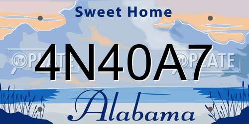 4N40A7 Alabama License Plate