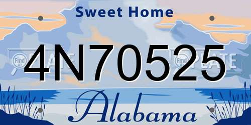 4N70525 Alabama License Plate