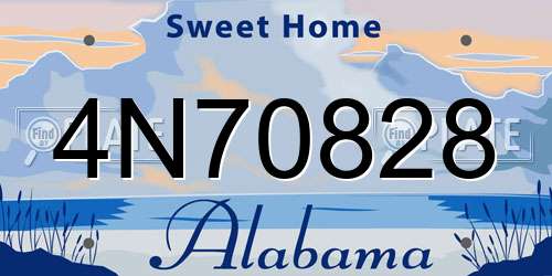 4N70828 Alabama License Plate