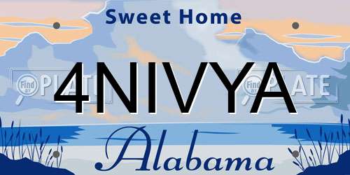 4NIVYA Alabama License Plate