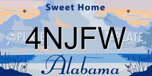 4NJFW Alabama License Plate