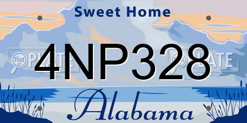 4NP328 Alabama License Plate