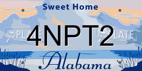 4NPT2 Alabama License Plate