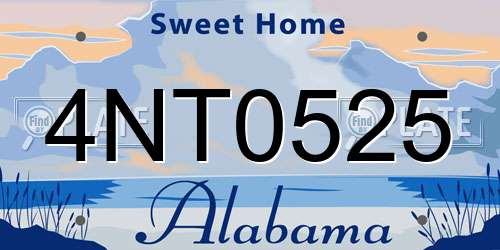 4NT0525 Alabama License Plate