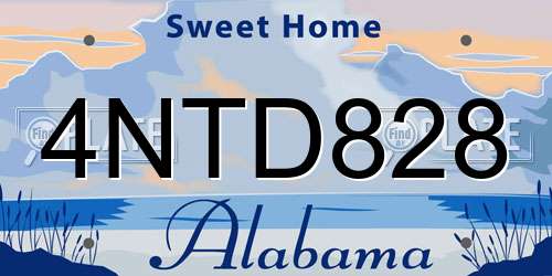 4NTD828 Alabama License Plate