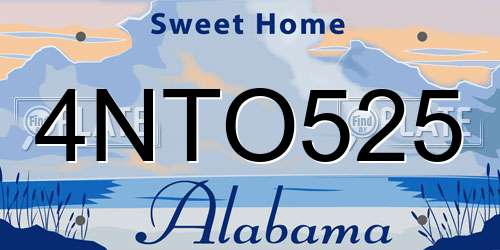 4NTO525 Alabama License Plate