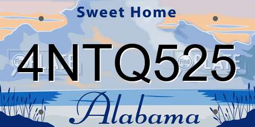 4NTQ525 Alabama License Plate