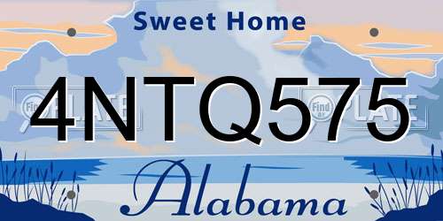 4NTQ575 Alabama License Plate
