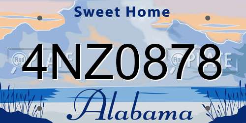 4NZ0878 Alabama License Plate