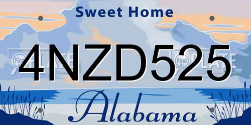 4NZD525 Alabama License Plate