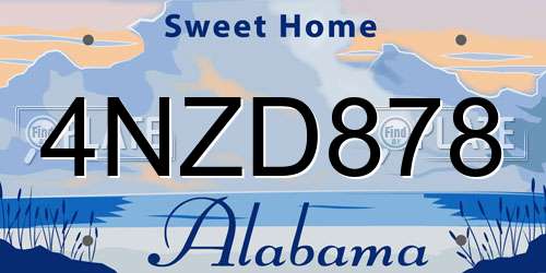 4NZD878 Alabama License Plate