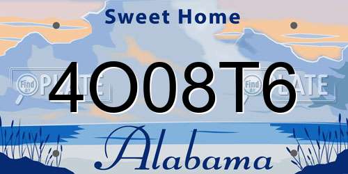 4O08T6 Alabama License Plate