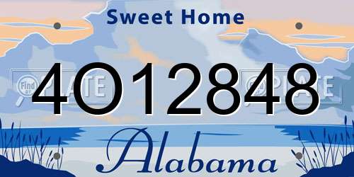 4O12848 Alabama License Plate