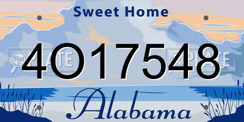 4O17548 Alabama License Plate