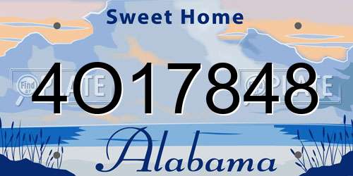4O17848 Alabama License Plate