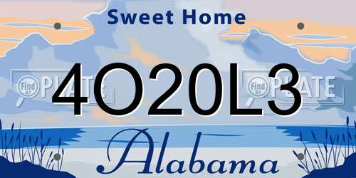 4O20L3 Alabama License Plate