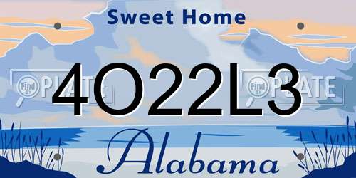 4O22L3 Alabama License Plate