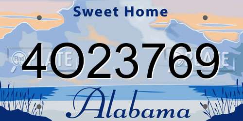 4O23769 Alabama License Plate