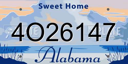4O26147 Alabama License Plate