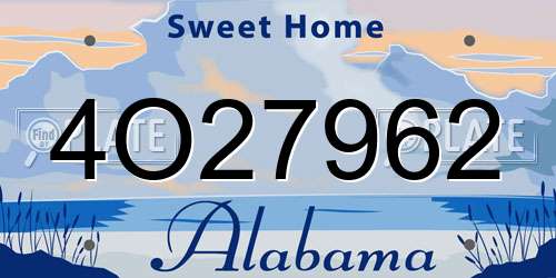 4O27962 Alabama License Plate