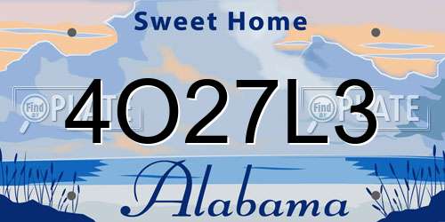 4O27L3 Alabama License Plate