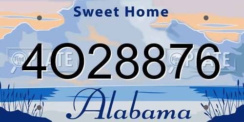 4O28876 Alabama License Plate