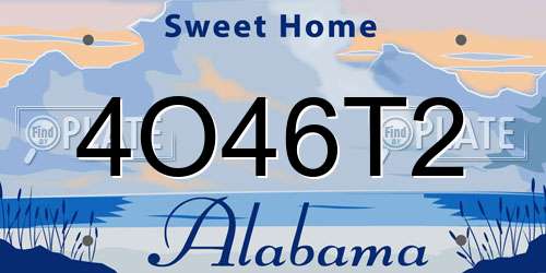 4O46T2 Alabama License Plate