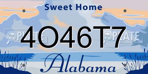 4O46T7 Alabama License Plate