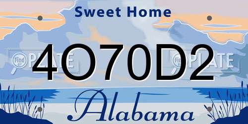 4O70D2 Alabama License Plate