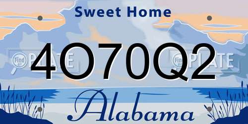 4O70Q2 Alabama License Plate