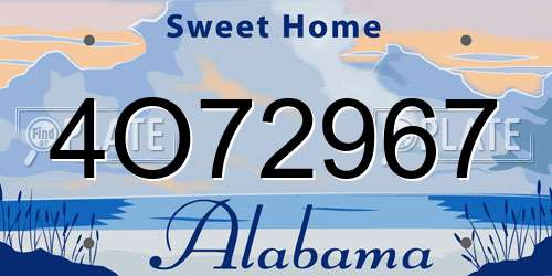 4O72967 Alabama License Plate