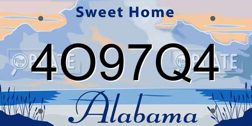 4O97Q4 Alabama License Plate