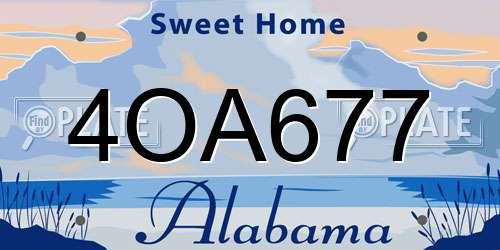 4OA677 Alabama License Plate